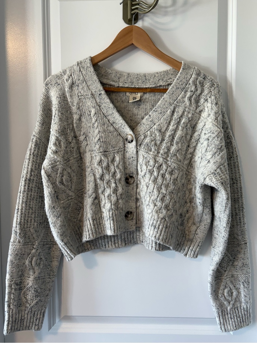 Jessica Simpson Cropped Cable Knit Cardigan Size M